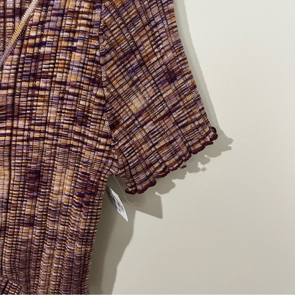 Arizona Jean Co Women’s Top XXL Purple Rust Y2K Cropped Ruched Ribbed NWT - Picture 4 of 10